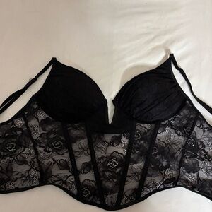 Women’s Black Lace Corset Top